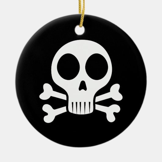 schwarzer Schädel Keramik Ornament (Vorne)