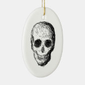Schwarzer Schädel Keramikornament (Rechts)