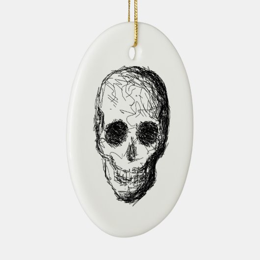 Schwarzer Schädel Keramikornament (Rechts)