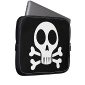 schwarzer Schädel Laptopschutzhülle (Vorne Rechts)