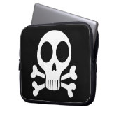 schwarzer Schädel Laptopschutzhülle (Vorderseite Links)