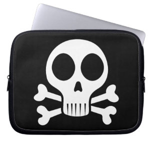 schwarzer Schädel Laptopschutzhülle