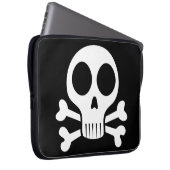 schwarzer Schädel Laptopschutzhülle (Vorne Rechts)