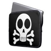 schwarzer Schädel Laptopschutzhülle (Vorderseite Links)