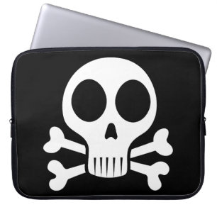 schwarzer Schädel Laptopschutzhülle