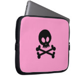 Schwarzer Schädel Laptopschutzhülle (Vorne Rechts)