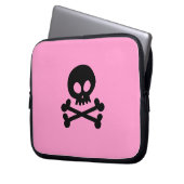 Schwarzer Schädel Laptopschutzhülle (Vorderseite Links)
