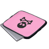 Schwarzer Schädel Laptopschutzhülle (Vorne Knopf)