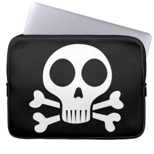 schwarzer Schädel Laptopschutzhülle