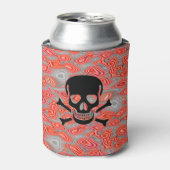 Schwarzer Schädel Lava kann zwei Seiten kühlen Dosenkühler (Kanne Vorderseite)