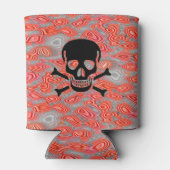 Schwarzer Schädel Lava kann zwei Seiten kühlen Dosenkühler (Rückseite)