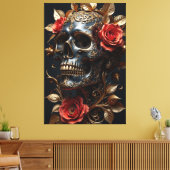 Schwarzer Schädel Leinwanddruck (Insitu (Wohnzimmer))