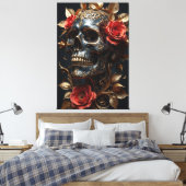 Schwarzer Schädel Leinwanddruck (Insitu (Schlafzimmer))