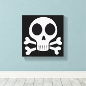 schwarzer Schädel Leinwanddruck (Insitu (Holzboden))