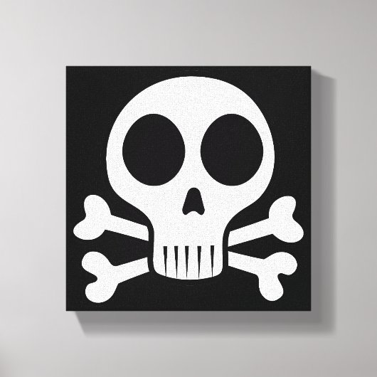 schwarzer Schädel Leinwanddruck (Vorderseite)