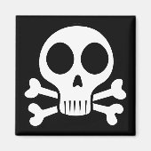 schwarzer Schädel Magnet (Vorne)