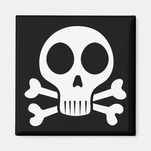 schwarzer Schädel Magnet (Vorne)