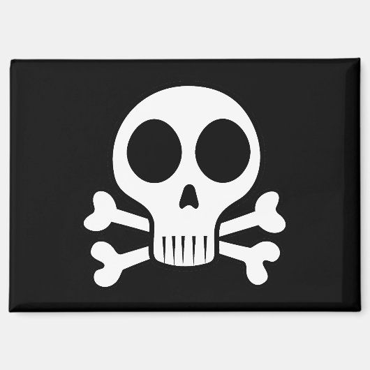 schwarzer Schädel Magnet (Vorderseite)