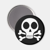 schwarzer Schädel Magnet (Vorderseite/Rückseite)
