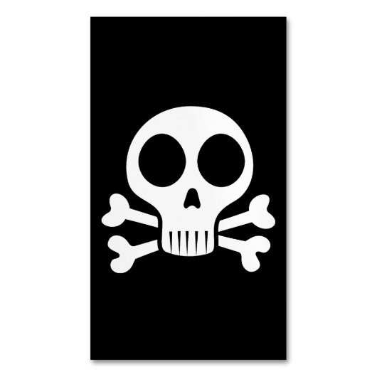 schwarzer Schädel Magnetische Visitenkarte (Vorderseite Vertikal)