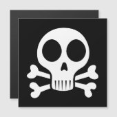 schwarzer Schädel Magnetkarte (Vorne/Hinten)