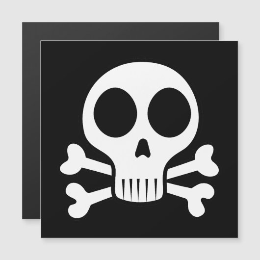 schwarzer Schädel Magnetkarte (Vorne/Hinten)