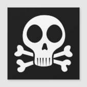 schwarzer Schädel Magnetkarte (Vorderseite)