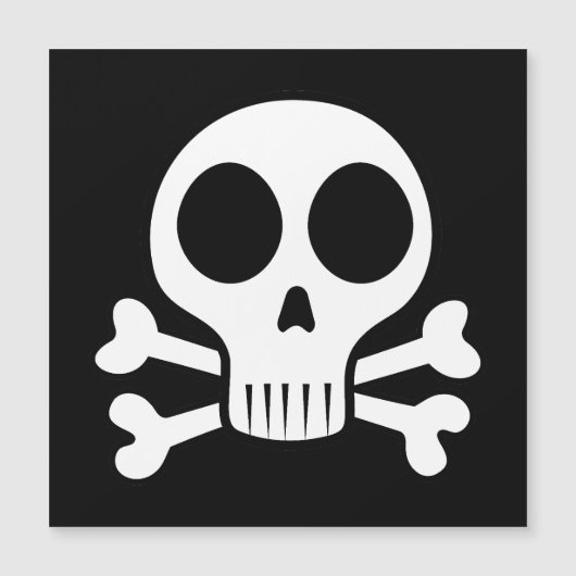 schwarzer Schädel Magnetkarte (Vorderseite)