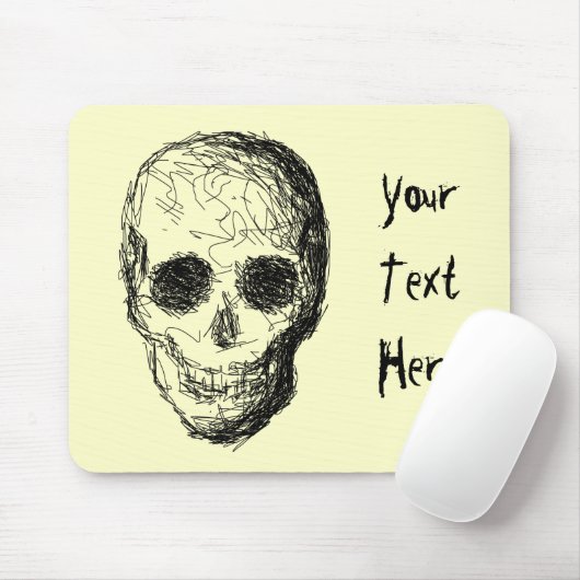 Schwarzer Schädel Mousepad (Mit Mouse)