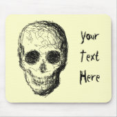 Schwarzer Schädel Mousepad (Vorne)