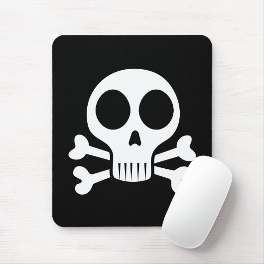 schwarzer Schädel Mousepad (Mit Mouse)