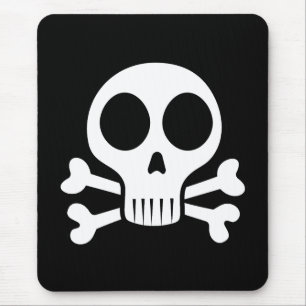 schwarzer Schädel Mousepad