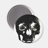 Schwarzer Schädel - Negatives Bild Magnet (Vorderseite/Rückseite)