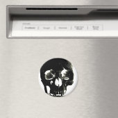 Schwarzer Schädel - Negatives Bild Magnet (In Situ (Geschirrspüler))