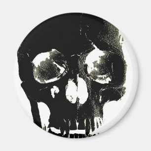 Schwarzer Schädel - Negatives Bild Magnet