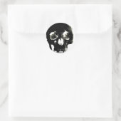 Schwarzer Schädel - Negatives Bild Runder Aufkleber (Tasche)