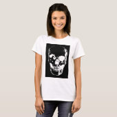Schwarzer Schädel - Negatives Bild T-Shirt (Vorne ganz)