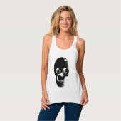 Schwarzer Schädel - Negatives Bild Tank Top (Vorderseite Vollansicht)