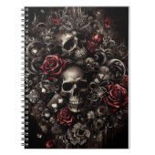 Schwarzer Schädel Notizblock (Vorderseite)