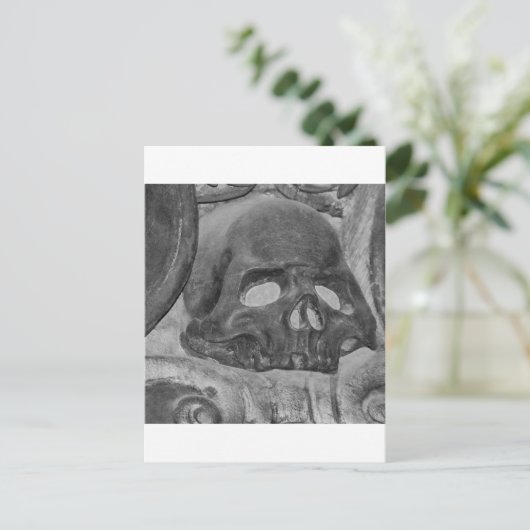 Schwarzer Schädel Postkarte (Stehend Vorderseite)