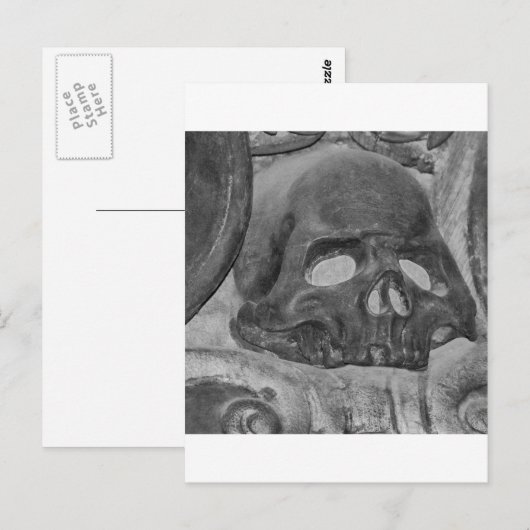 Schwarzer Schädel Postkarte (Vorne/Hinten)