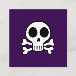 schwarzer Schädel Quadratische Visitenkarte