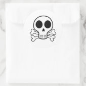 schwarzer Schädel Runder Aufkleber (Tasche)