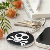 schwarzer Schädel Schlüsselanhänger (Vorderseite rechts)