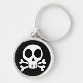 schwarzer Schädel Schlüsselanhänger (Vorne)
