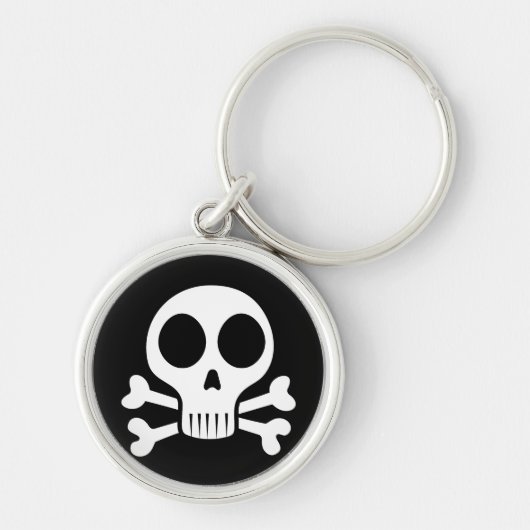 schwarzer Schädel Schlüsselanhänger (Vorne)