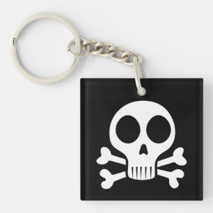 schwarzer Schädel Schlüsselanhänger