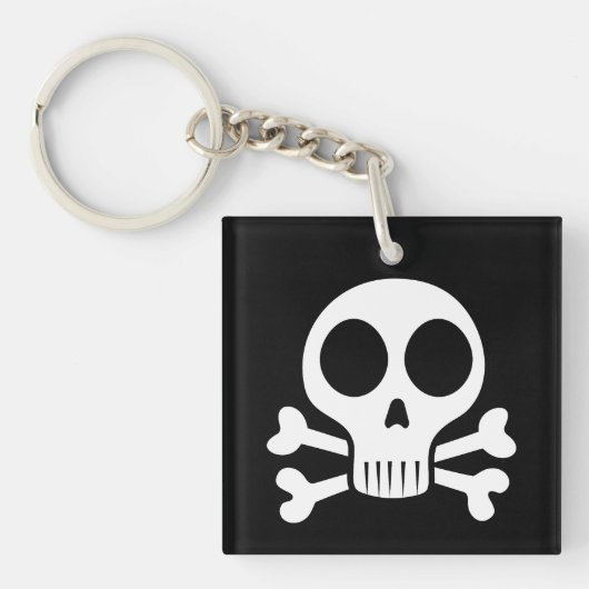 schwarzer Schädel Schlüsselanhänger (Vorderseite)