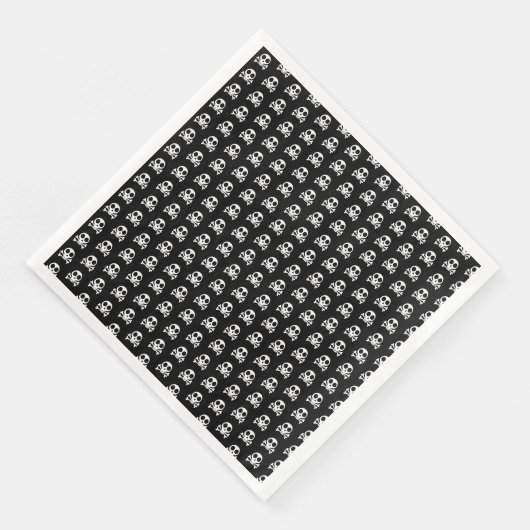 schwarzer Schädel Serviette (Ecke)