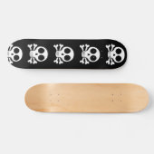 schwarzer Schädel Skateboard (Horizontal)